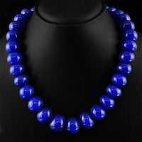 AAA+ Certified Quality 934.00 CTS EARTH MINED SINGLE STRAND ENHANCED SAPPHIRE ROUND BEADS NECKLACE ABC Jewelery