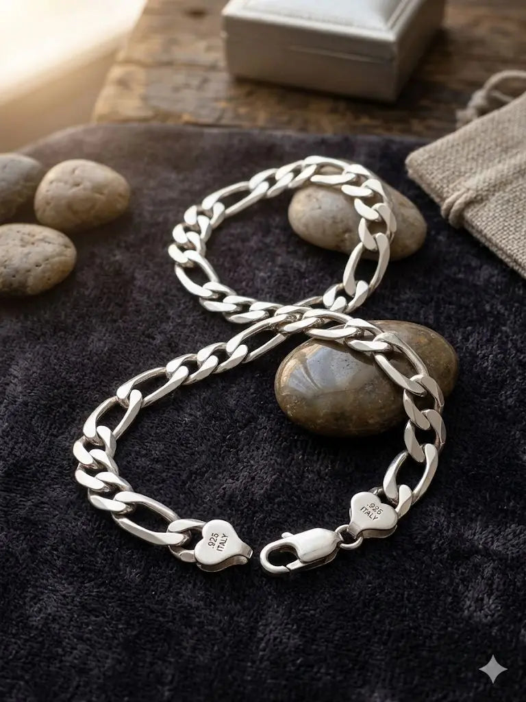 AAA+ Certified Quality Cartier Cut, 26cm Bracelet, 41.5gm Weight, Quality 925-Silver, CJABC102-S