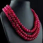 AAA+ Certified Quality Exclusive Red Ruby 3 Strand 1260.00 Cts Wonderful Necklace Jewelery VK 16 E633 ABC Jewelery