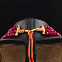 AAA+ Certified Quality Faceted 780 Cts Earth Mined 3 Strand Red Onyx Beads Womens Necklace JK 23E342 ABC Jewelery