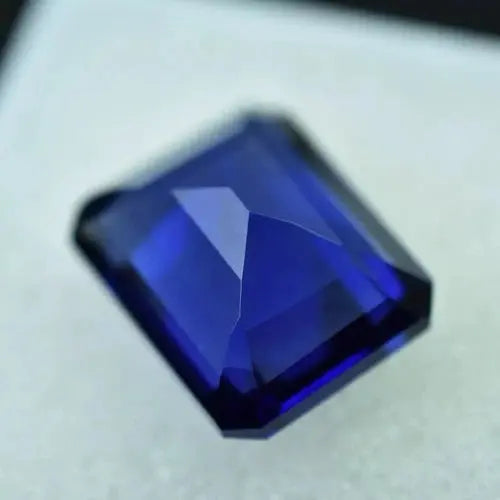 AAA+ Certified Quality Flawless BLUE Sapphire Emerald Cut 21.15 Ct CERTIFIED Loose Gemstone ABC Jewelries