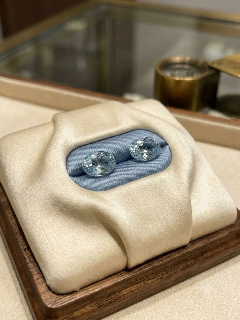 AAA+ Certified Quality Natural Aquamarine, Oval Shaped, lite Blue Colored, Weight 0.22Ct.,Dimensions 5x3mm. Refractive Index, Gem240