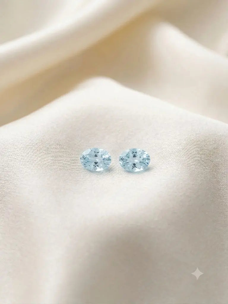 AAA+ Certified Quality Natural Aquamarine, Oval Shaped, lite Blue Colored, Weight 0.30Ct.,Dimensions 5x3mm. Refractive Index, Gem256