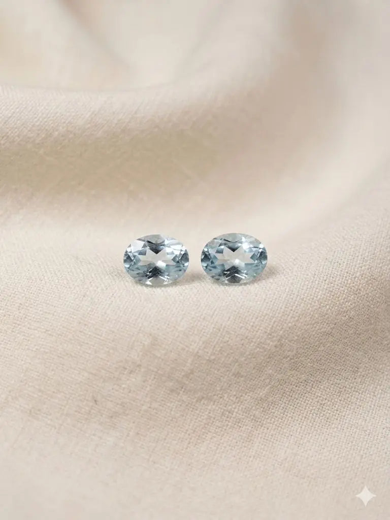 AAA+ Certified Quality Natural Aquamarine, Oval Shaped, lite Blue Colored, Weight 0.32Ct.,Dimensions 5x3mm. Refractive Index, Gem227