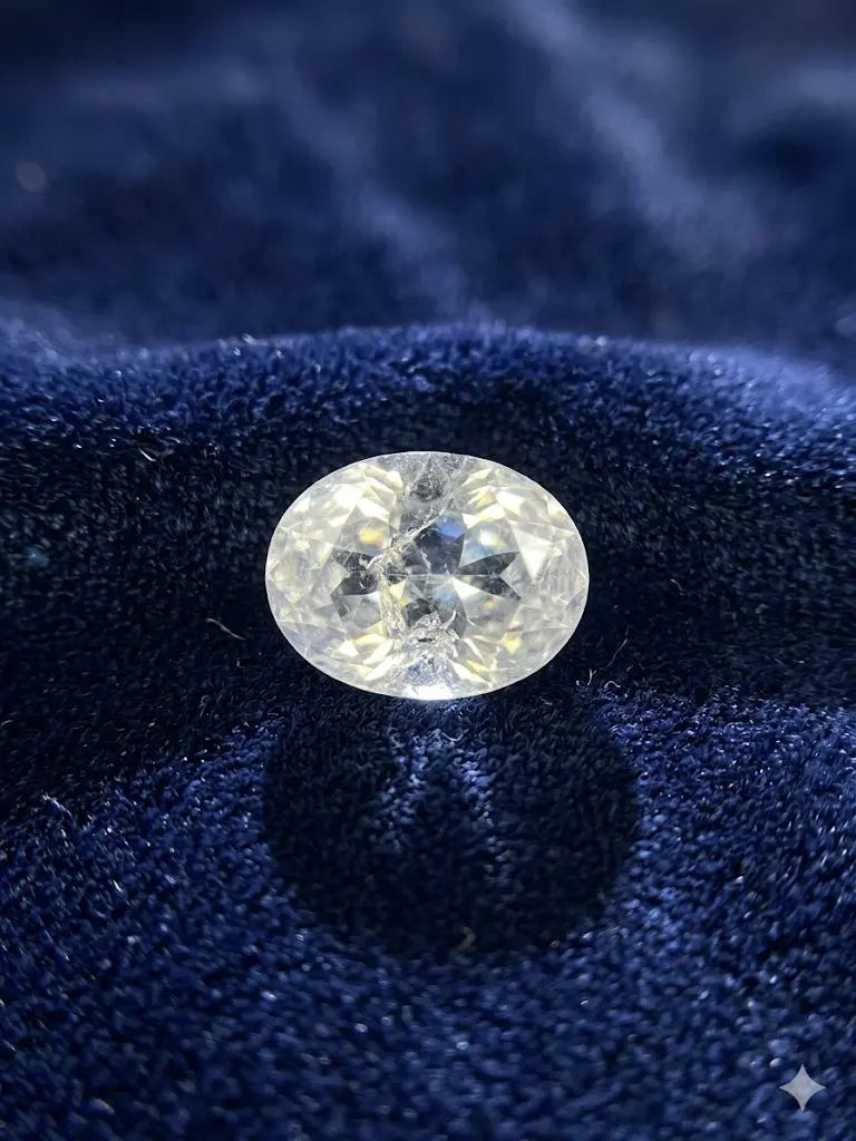 AAA+ Certified Quality Natural Crystal, Oval Shaped, White Semi-Transparent Colored, Weight 10.90Ct.,Gravity 2.63-268 Refractive Index 1.544-1.553,"GemKKG-12-0889994