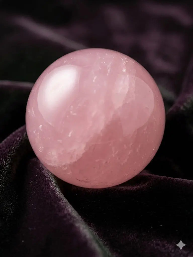 AAA+ Certified Quality Natural Rose Quartz, Round Shaped, pink Colored, 201.00gms. 51.98mm Gemstone, Gem213255