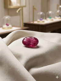 AAA+ Certified Quality Natural Ruby Manik, Oval/Mixed Shaped, Pink semi transparent Colored, 9.75Ct. 3.98-4.00x1.762-1.770 Gemstone, GemKKG-12-088971