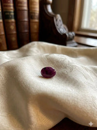 AAA+ Certified Quality Natural Ruby Manik, Oval/Mixed Shaped, Red semi transparent Colored, 6.0Ct. 3.98-4.00x1.762-1.770 Gemstone, GemKKG-12-088989