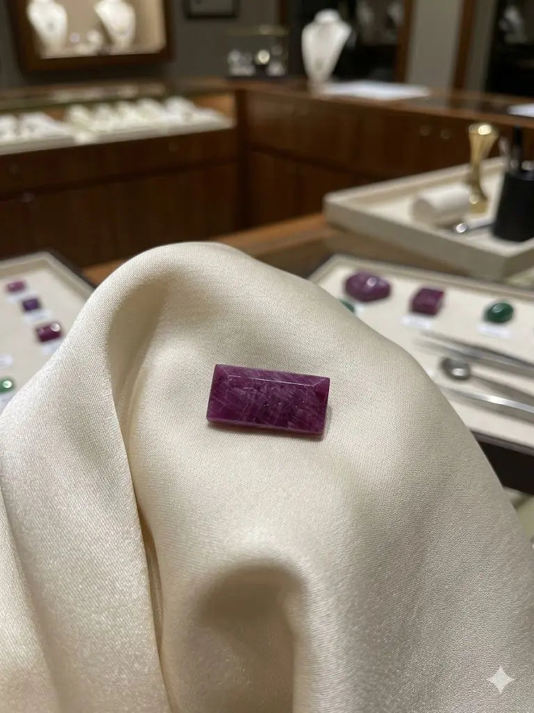 AAA+ Certified Quality Natural Ruby Manik, Rectangular Shaped, Pink Semi-Transparent Colored, Weight 6.55Ct.,Gravity 3.98-4.00 Refractive Index 1.762-1.770 GemKKG-12-088968