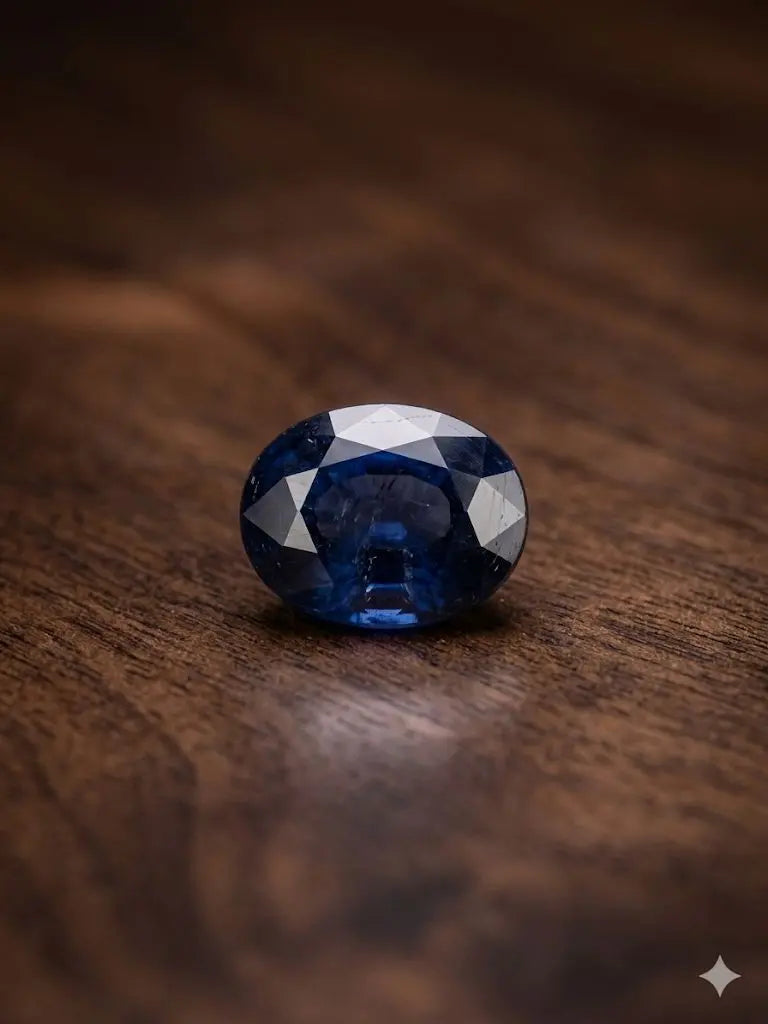 AAA+ Certified Quality Natural Sapphire, Oval/Mixed Shaped, Blue/Gray Colored, 5.05Ct. 3.98-4.00x1.762-1.770 Gemstone, GemKKG-12-088931