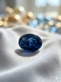 AAA+ Certified Quality Natural Sapphire, Oval/Mixed Shaped, Blue Semi-Transparent Colored, 7.20Ct. 3.98-4.00x1.762-1.770 Gemstone, GemKKG-12-088936
