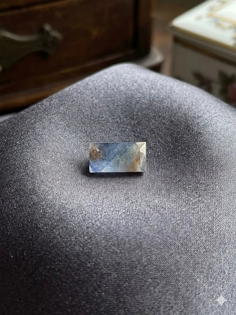 AAA+ Certified Quality Natural Sapphire, rectangular/Mixed Shaped, Grayish Blue Semi-Transparent Colored, Weight 3.0Ct.,Gravity 3.98-4.00 Refractive Index 1.762-1.770 GemKKG-12-0889954
