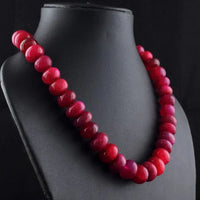 AAA+ Certified Quality Round Shape Red Ruby 760 .00 Cts Beaded Womens Necklace Jewelery VK 27 E602 ABC Jewelery