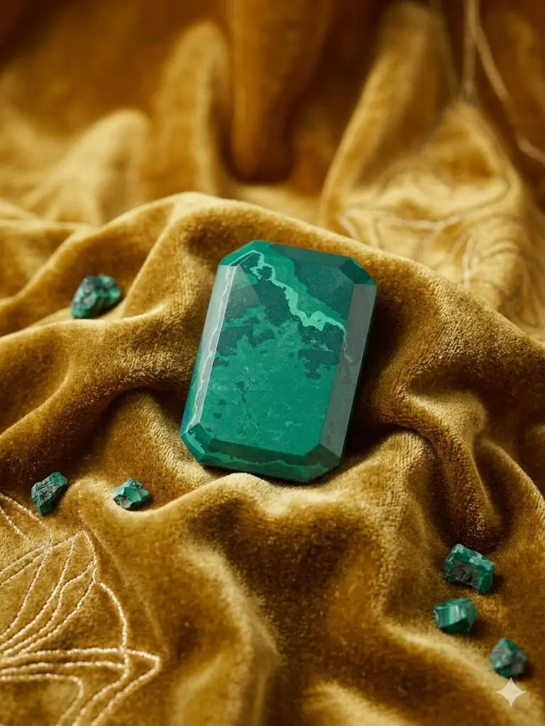 AAA+ Certified Quality Syn.Malachite, Rectangle Step Shaped, Green Band Colored, 630.00Gms. 107.67x107.54x45.17mm. Gemstone, Gem213258