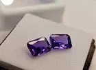 AAA+ Certified VVS Purple Sapphire Pair Emerald Cut 3-5 Ct Loose For Earring Making Gemstone ABC Jewelries