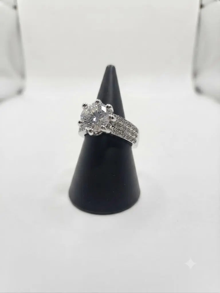 AAA+ Certified, Quality S. Silver-925, Gem White Zircon, Ring Size Adjustable, Weight 8.4gm, ABC-ER-HR-HP143