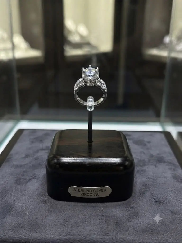 AAA+ Certified, Quality S. Silver-925, Gem White Zircon, Size 7, Weight 5.1gm, ABC-RS5100-7