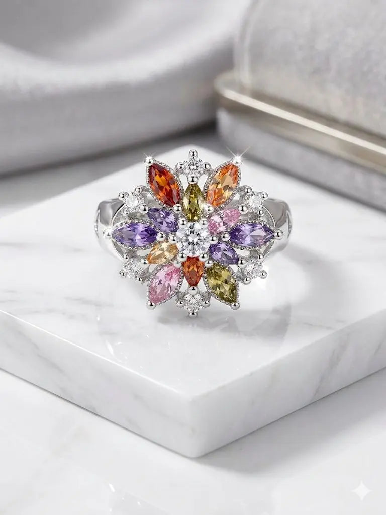 AAA+ Certified, Quality Silver - 925, Gem CZ, Size 7, Weight 4.2gm., ABC-SR100-7