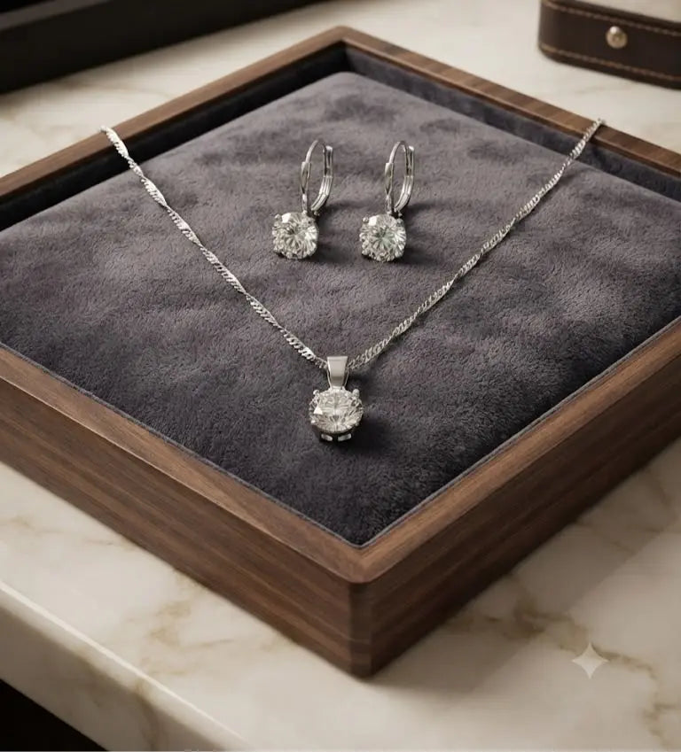 AAA+ Certified, Quality Sterling Silver-925, Gem zirconia, Including chain 50cm, Weight 8.1 grams, ABC- T30301