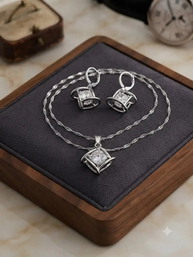 AAA+ Certified, Quality Sterling Silver-925, Gem zirconia, Including chain 50cm, Weight 8.7 grams, ABC- S35501