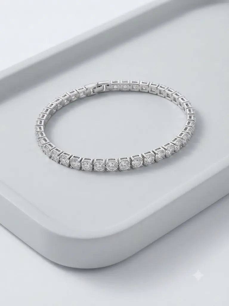 AAA+ Certified, Quality Sterling Silver-925, Size 16 cm.-4mm., Gem Fashion zirconia, Weight 6.2 grams, ABC-12318