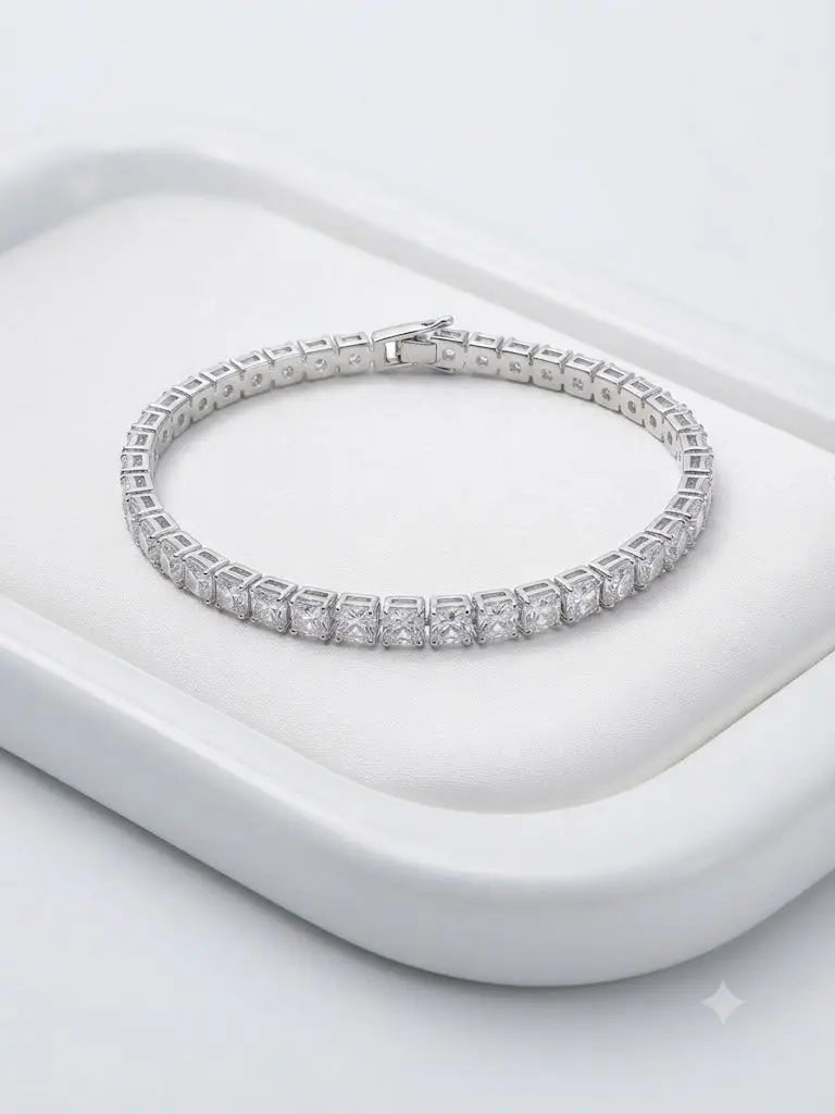 AAA+ Certified, Quality Sterling Silver-925, Size 20 cm. 4mm, Gem Fashion zirconia, Weight 7.6 grams, ABC-12319