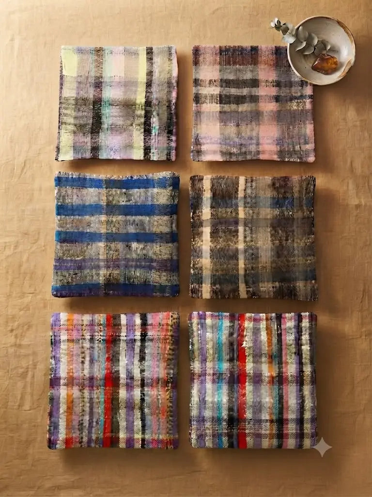 AAA+ Certified, Quantity 6 Empty Cushion Covers, Origen Turkey, Size 19” inches x 19” inches, Material Wool (Hand maid kilims ) backing cloth with zipper, ABC_PLW_1