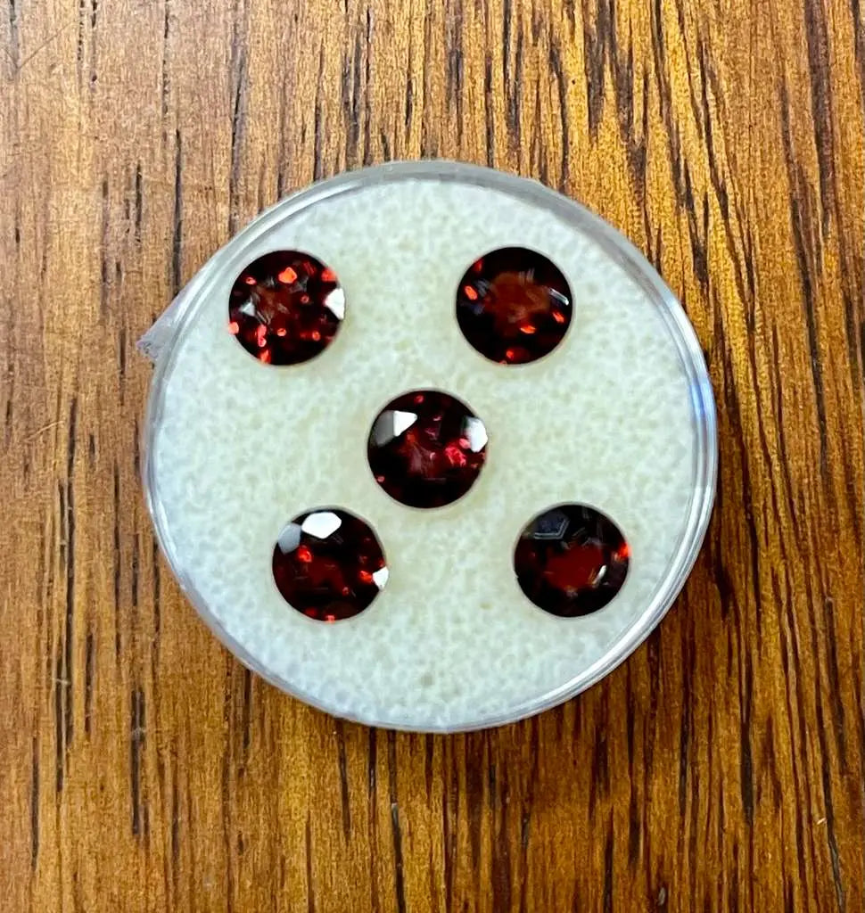 AAA+ Natural Gemstones (4.95 Carats 5 Pieces), Red Color with Indian Garnet ABC Jewelries