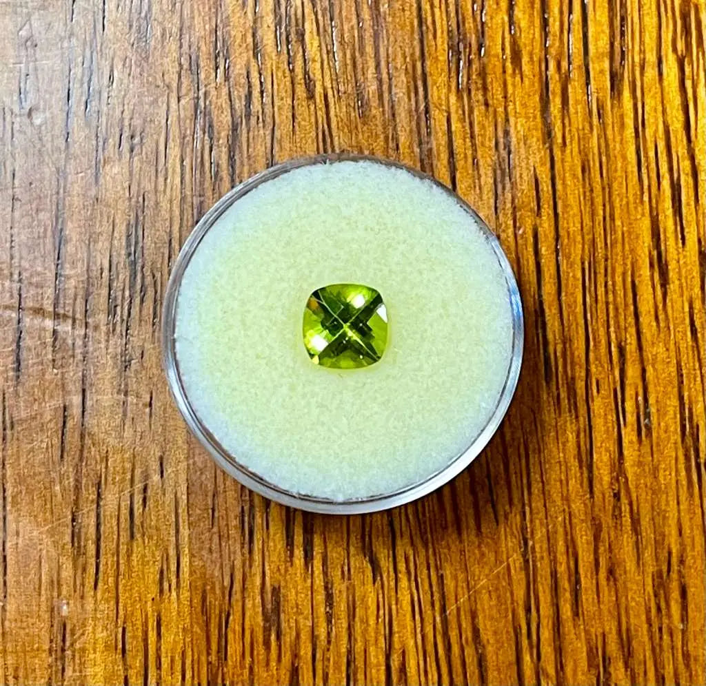 AAA+ Natural Peridot Gemstones (1.35 Carats), Olive Green Color with Brazilian Garnet ABC Jewelries