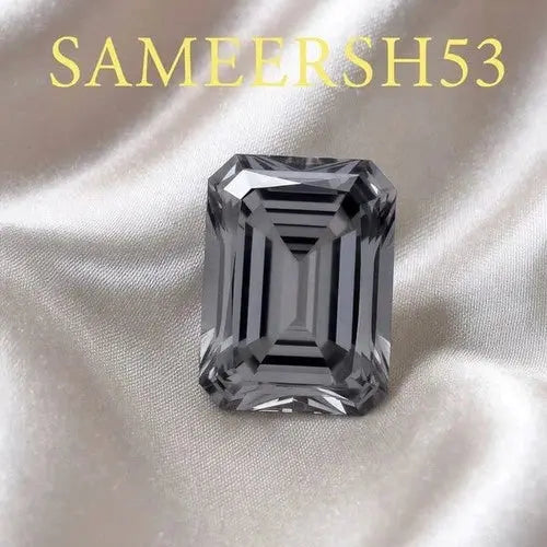AAA+ Quality 0.50 Ct Natural Grey Diamond Emerald Cut VVS1 D Grade Certified Gemstone ABC Jewelery