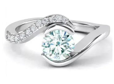 AAA+ Quality 1.11 Ct Vvs1 +Round Ice Blue White Moissanite Diamond Engagement Ring 925 Silver ABC Jewelery