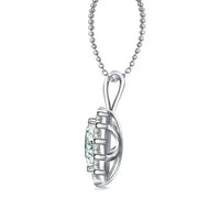 AAA+ Quality 1.11 Ct Vvs1=-BLUE WHITE ROUND MOISSANITE DIAMOND 925 Sterling SILVER PENDANT ABC Jewelery