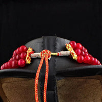 AAA+ Quality 1140 Cts Earth Mined 3 Strand Red Ruby Round Shape Beads Necklace ABC Jewelery