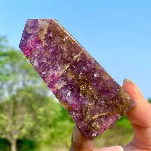 AAA+ Quality 129G Natural unicorn Stone obelisk quartz crystal tower point healing decor ABC Jewelery