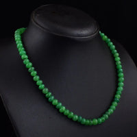 AAA+ Quality 171 Cts Earth Mined Green Emerald Round Shape Beads Womens Necklace ABC Jewelery