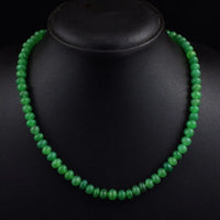 AAA+ Quality 171 Cts Earth Mined Green Emerald Round Shape Beads Womens Necklace ABC Jewelery