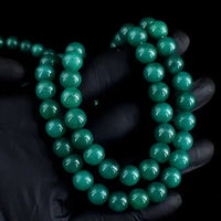 AAA+ Quality 2 Strand Round Shape Green Emerald 620.00 Cts Necklace Beads Jewelery ABC Jewelery