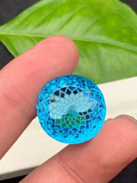 AAA+ Quality 29.8 Ct GIE Certified Natural Swiss Blue Flawless Topaz Round Cut Loose Gemstone ABC Jewelery