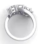 AAA+ Quality 3 Stone 3.14Ct Vvs1:,Blue White Round Moissanite Diamond Engagement Silver Ring ABC Jewelery