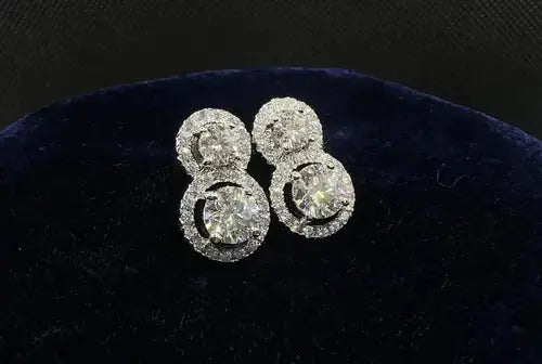 AAA+ Quality 4 Ct Vvs1 White Real Moissanite Diamond Stud Fashion Earrings Sterling Silver ABC Jewelery