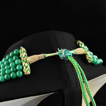 AAA+ Quality 522.95 CTS EARTH MINED RICH GREEN EMERALD 5 LINE ROUND BEADS NECKLACE - ON SALE ABC Jewelery
