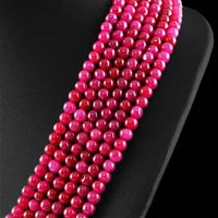 AAA+ Quality 552.65 CTS EARTH MINED 6 STRAND ENHANCED RUBY ROUND BEADS NECKLACE (DG) ABC Jewelery