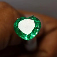 AAA+ Quality 9.50 Ct Natural Emerald Green Heart Cut Loose Gemstone ABC Jewelery