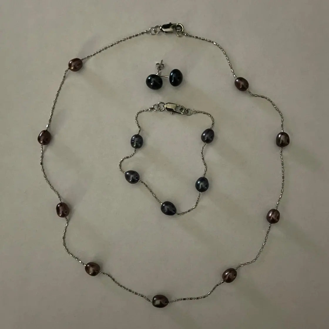 AAA+ Quality ABC Jewelry Sets – Natural Pearl Necklace, Bracelet & Earring Set, Perfect for Weddings and Special Gifts, Available in a Variety of Colors ABC Jewelery