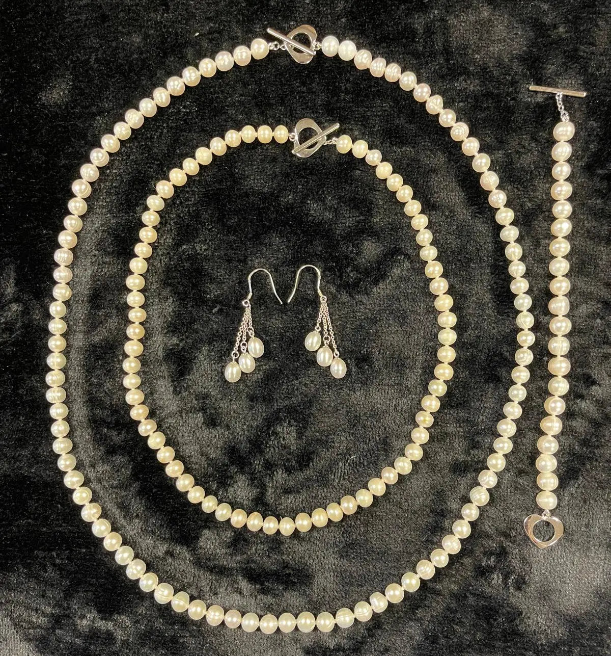 AAA+ Quality ABC Jewelry Sets – modern Natural Pearl Necklace, Bracelet & Earring Set, Perfect for Gifts and Wedding Occasions ABC Jewelery