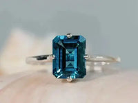 AAA+ Quality Beautiful Blue Topaz Gemstone925 Sterling Silver Handmade Ring All Size R358 ABC Jewelery