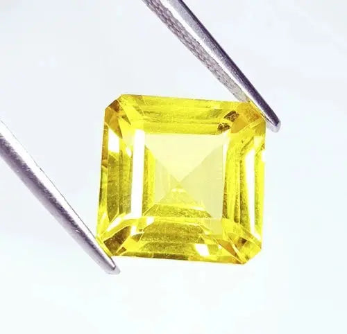 AAA+ Quality CERTIFIED Natural Yellow Sapphire Loose Gemstone 10 Ct Square Cut Sapphire R104 ABC Jewelery