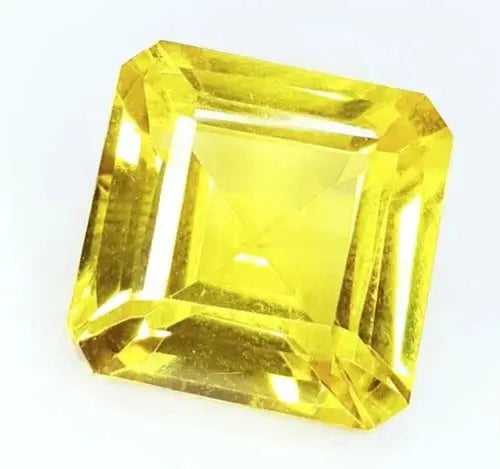 AAA+ Quality CERTIFIED Natural Yellow Sapphire Loose Gemstone 10 Ct Square Cut Sapphire R104 ABC Jewelery