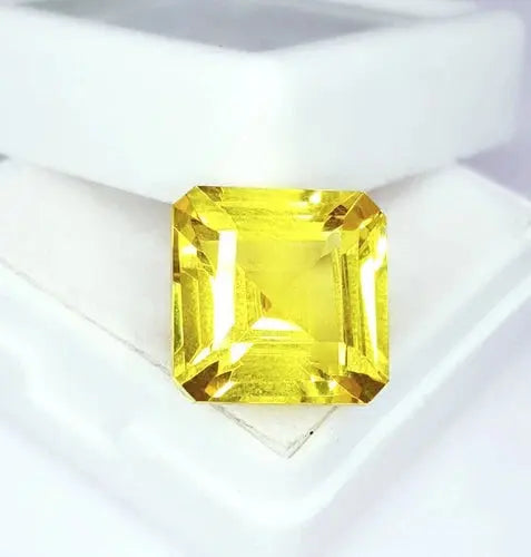 AAA+ Quality CERTIFIED Natural Yellow Sapphire Loose Gemstone 10 Ct Square Cut Sapphire R104 ABC Jewelery