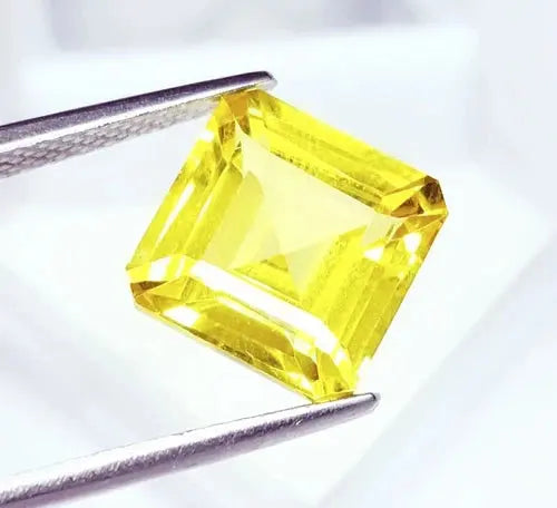 AAA+ Quality CERTIFIED Natural Yellow Sapphire Loose Gemstone 10 Ct Square Cut Sapphire R104 ABC Jewelery